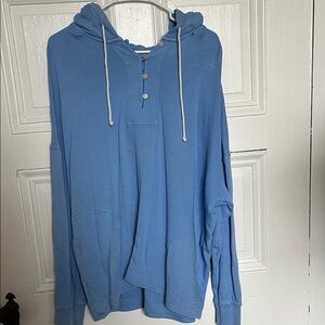 aerie Light Blue Zip-Up Hoodie Sweater
